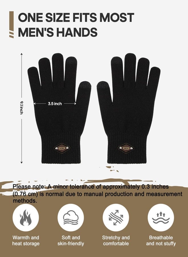 FSKP 3 Pairs Winter Gloves for Men Women Warm Knit Gloves Touch Screen Anti-Slip Gloves with Thermal Soft Knit Lining - Image 5